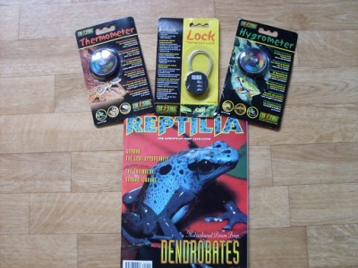 Exo Terra Analog Hygrometer , Exo Terra Analog Termometer , Exo Terra Terrarielås , Reptilia