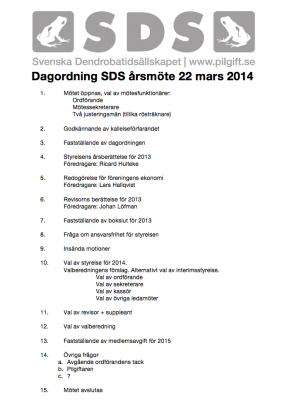 DAGORDNING för den intresserade! :)